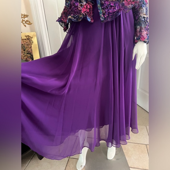 Farinae Collections 2pc Purple Multicolor Chic Textured Jacket 10* - Picture 16 of 17